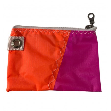 porte monnaie rose et orange en voile