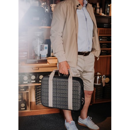 photo Sac cartable en voile technique noire et beige