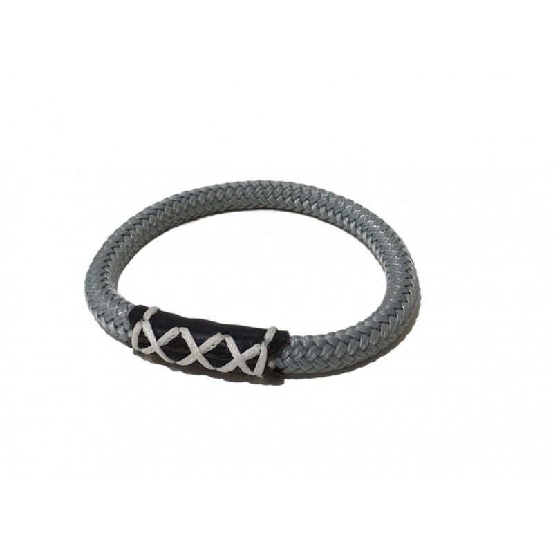 Bracelet en cordage gris