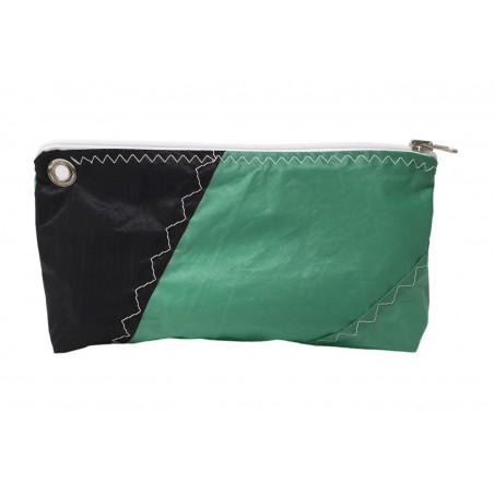 pochette en spi verte et noire