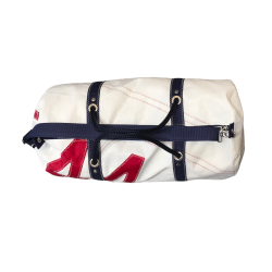 sac polochon grande taille, en voile, blanc avec numéro, du dessus