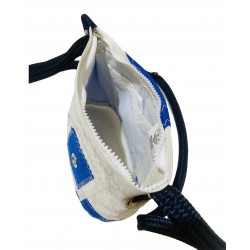 sac à main en voile, blanc et bleu, intérieur