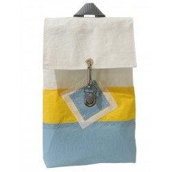 sac à dos jaune et bleu trésor de face