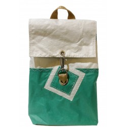 sac à dos vert et blanc trésor en voile de face