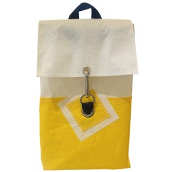 sac à dos trésor jaune et blanc en voile de face