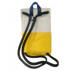 sac à dos trésor jaune et blanc en voile de dos