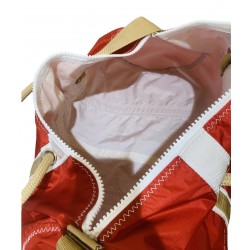 sac polochon en voile, rouge, intérieur