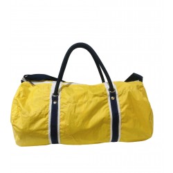 sac polochon en voile, jaune,  de face