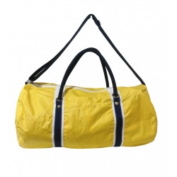 sac polochon en voile, jaune, de face