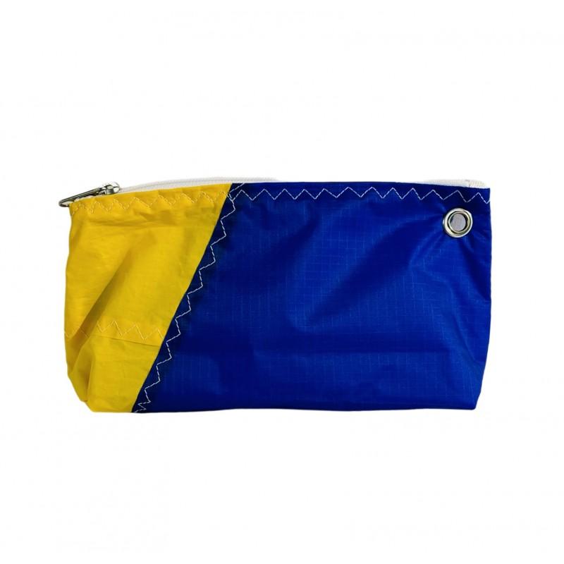 Pochette en spi jaune et bleu