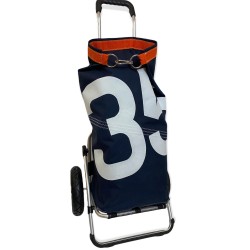 caddie de course en voile, bleu marine, de face