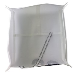 case de rangement en voile de bateau, blanche avec numéro noir, intérieur