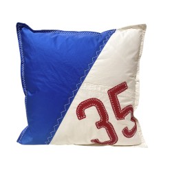 Coussin en voile bleue et...