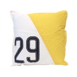 Coussin en voile jaune et...