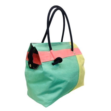 sac à main Grace Kelly avec voile jaune, verte et rose