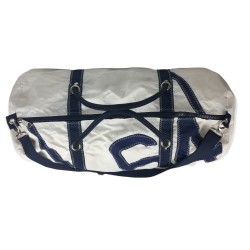 sac polochon grande taille, en voile, blanc avec numéro, du dessus