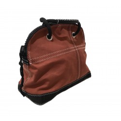 sac de voyage en voile, marron, de biais