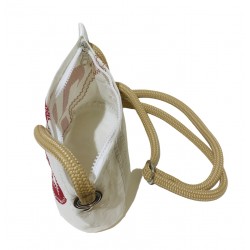 sac à main en voile, rouge et blanc, intérieur