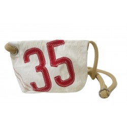 sac à main en voile, rouge et blanc, de face