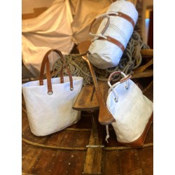 Totebag Fastnet with sailcloth and italian leather collection