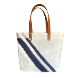 Fasnet Cuir et voile et bandes bleu marine face