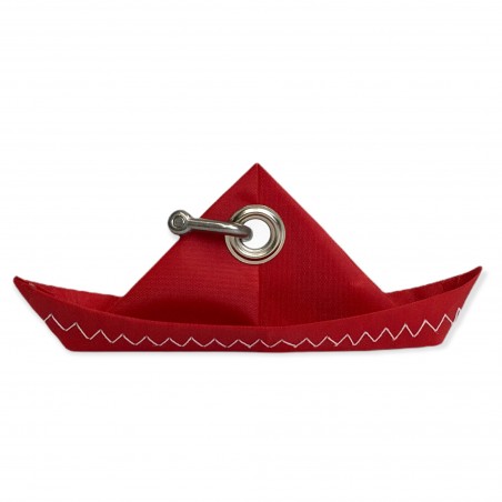 Porte-clés en forme de bateau, en voile, rouge