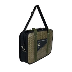 Sac cartable en voile technique kaki