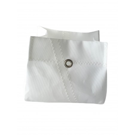 case de rangement en voile de bateau, blanche, de face