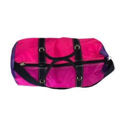 sac polochon de taille moyenne, en voile rose et violet, du dessus