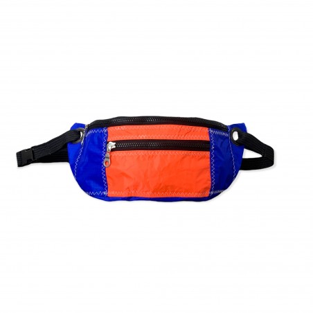 sac banane orange et bleu en voile, de face